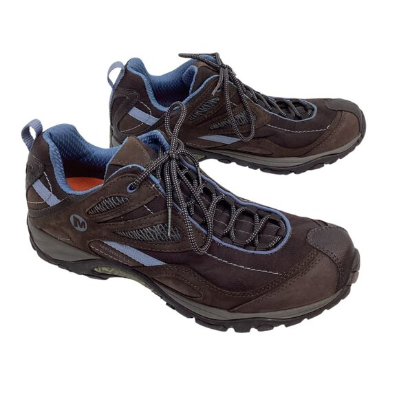 Merrell Siren Sync Womens 8.5 Suede Low Top Hiking Boots Brown/Periwinkle - Picture 11 of 11